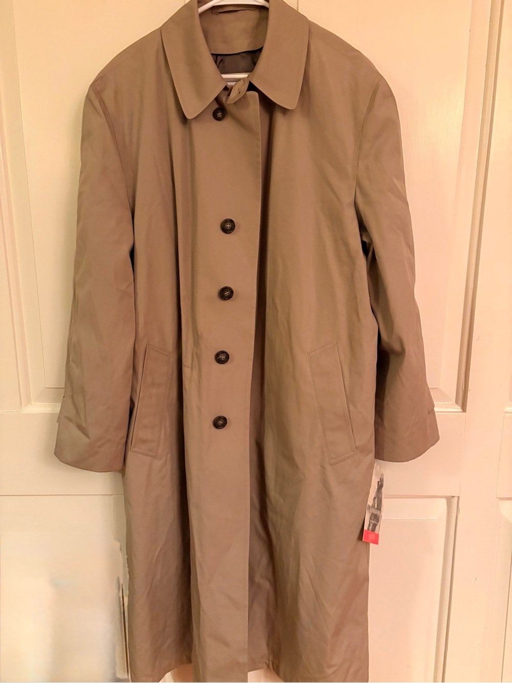 NWT Vintage London Fog NRG2000 Single Breasted Trench Coat Men's 42 Long Tan